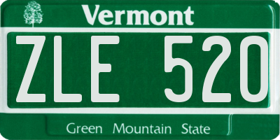 VT license plate ZLE520