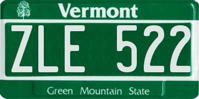 VT license plate ZLE522