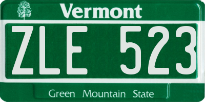 VT license plate ZLE523