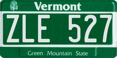 VT license plate ZLE527