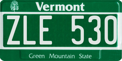VT license plate ZLE530