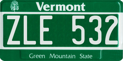 VT license plate ZLE532