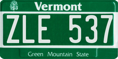 VT license plate ZLE537