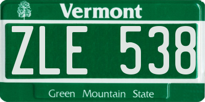 VT license plate ZLE538