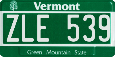 VT license plate ZLE539