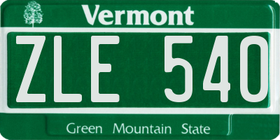 VT license plate ZLE540