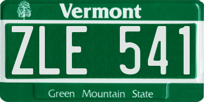 VT license plate ZLE541