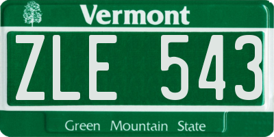 VT license plate ZLE543