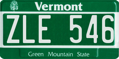 VT license plate ZLE546