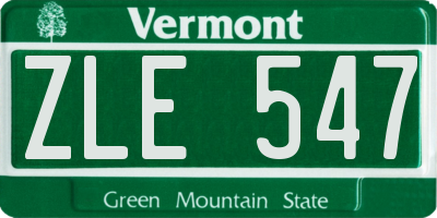 VT license plate ZLE547