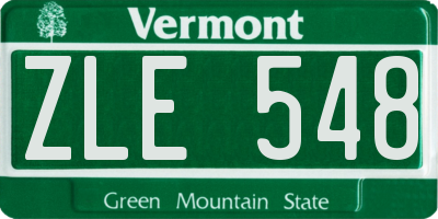 VT license plate ZLE548