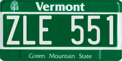 VT license plate ZLE551