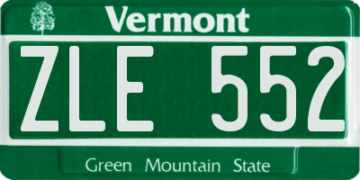 VT license plate ZLE552