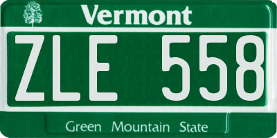 VT license plate ZLE558