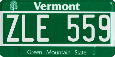 VT license plate ZLE559