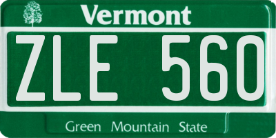 VT license plate ZLE560