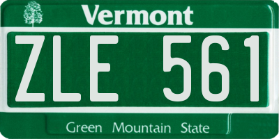 VT license plate ZLE561