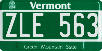 VT license plate ZLE563