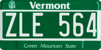 VT license plate ZLE564