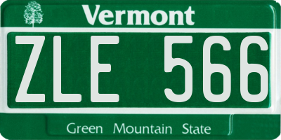 VT license plate ZLE566