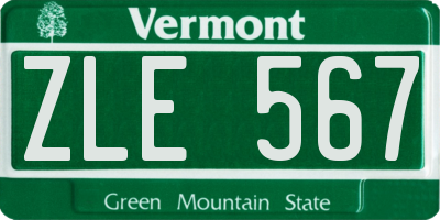 VT license plate ZLE567