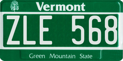 VT license plate ZLE568