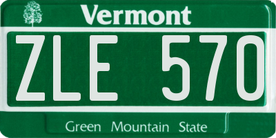 VT license plate ZLE570