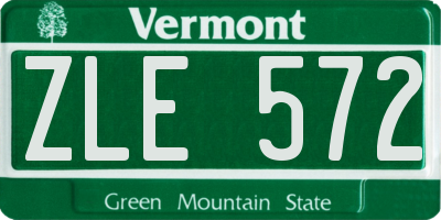 VT license plate ZLE572