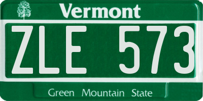 VT license plate ZLE573
