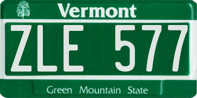 VT license plate ZLE577