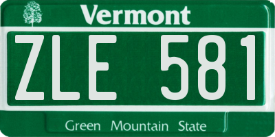 VT license plate ZLE581