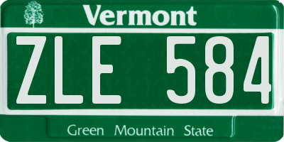 VT license plate ZLE584