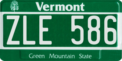 VT license plate ZLE586