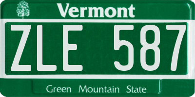 VT license plate ZLE587