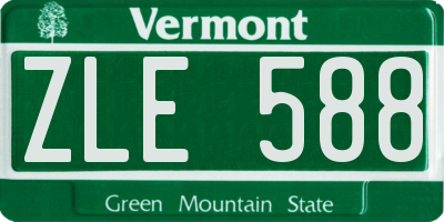 VT license plate ZLE588