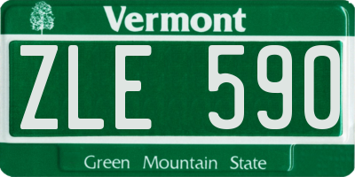 VT license plate ZLE590