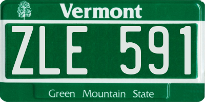 VT license plate ZLE591