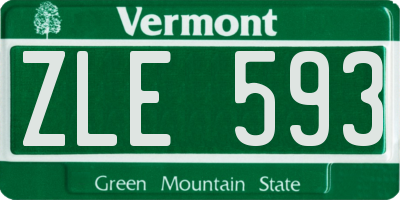 VT license plate ZLE593