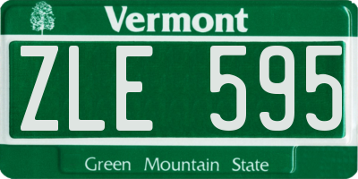 VT license plate ZLE595