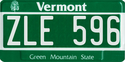VT license plate ZLE596