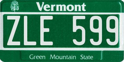 VT license plate ZLE599