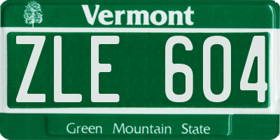 VT license plate ZLE604