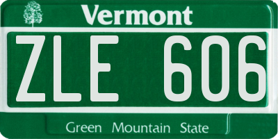 VT license plate ZLE606
