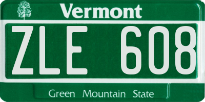 VT license plate ZLE608