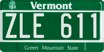 VT license plate ZLE611