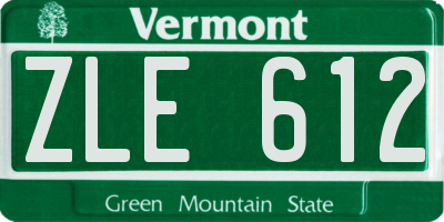 VT license plate ZLE612