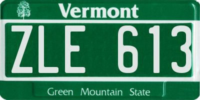 VT license plate ZLE613