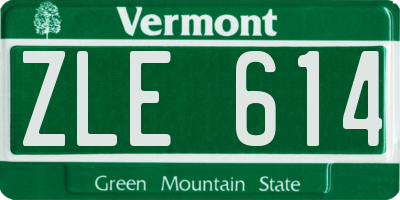 VT license plate ZLE614