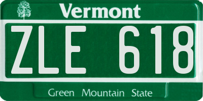 VT license plate ZLE618