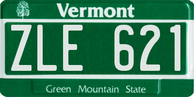 VT license plate ZLE621